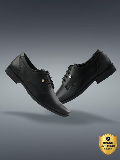 LIBERTY Fortune BENSTOCK1E Formal Shoes With TPR Sole | Durable & Comfortable Lacing Derby For Men(Black , 6)