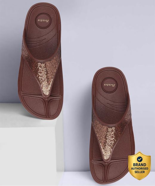 Bata Women Slippers For Women (Brown) Slippers(Brown , 4)
