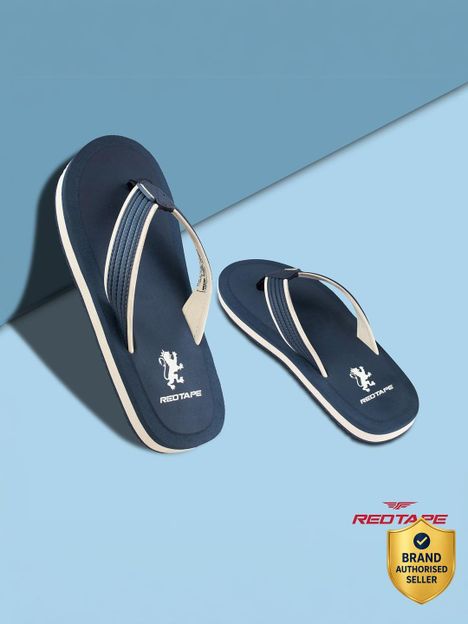 RED TAPE Men Flip Flops(Blue, Off White , 11)