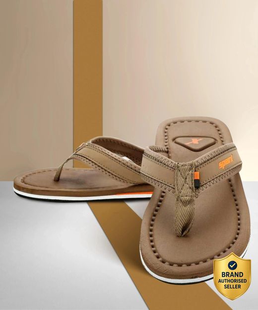 Sparx Men SFG-48 Flip Flops(Beige , 6)