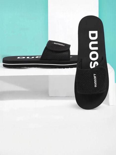 DUOSOFT Women Doctor|Orthopedic|Lightweight|Antiskid Non Slip Slippers(Black , 5)