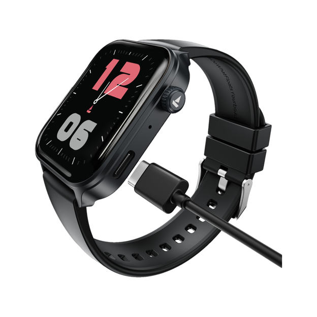 boAt Storm Call 4 Smartwatch, Type-C Charge, HD Display,Functional Crown, BT Calling Smartwatch(Active Black Strap, Free Size)
