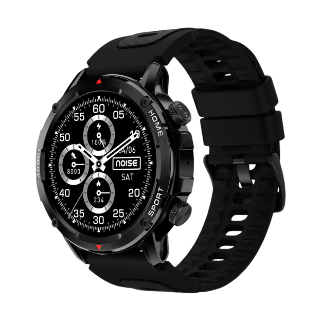 Noise Force 2 Sporty Rugged, 1.39" TruView Display, BT Calling, IP67 Water Resistance Smartwatch(Jet Black Strap, Regular)
