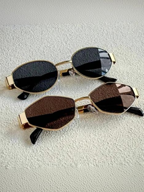 VERICAN Octagonal, Oval Sunglasses(For Women, Brown, Black)