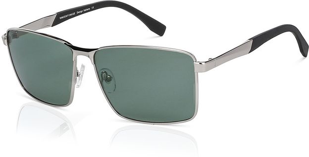 VINCENT CHASE by Lenskart Rectangular Sunglasses(For Men & Women, Green)