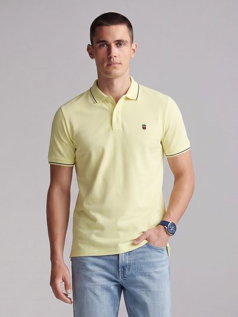 Louis Philippe Jeans Self Design Men Polo Neck Green T-Shirt