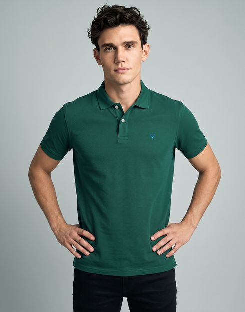 Allen Solly Solid Men Polo Neck Green T-Shirt