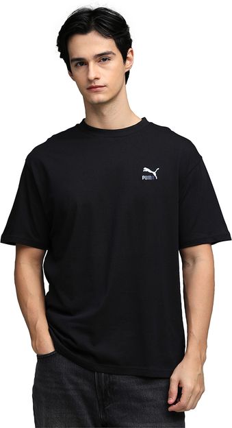 PUMA Solid Men Crew Neck Black T-Shirt