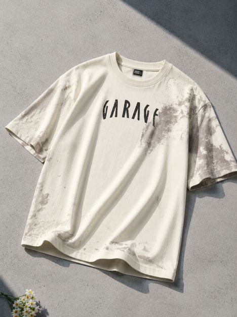 MANIAC Printed Men Round Neck White T-Shirt