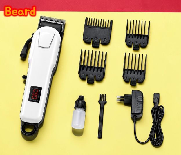 Nilesawar X861 Rechargeable Beard Trimmer for Men Cordless Hair Clipper Grooming Kit Trimmer 240 min Runtime 4 Length Settings(White)