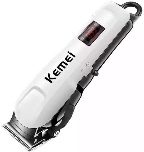 Kemei KM-809A Professional Rechargeable and Cordless Hair Clipper Trimmer 120 min Runtime 4 Length Settings(White)