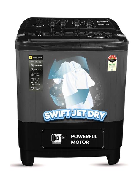 realme TechLife 10 kg Semi Automatic Top Load Washing Machine Grey(RMSA1005NNNHS)