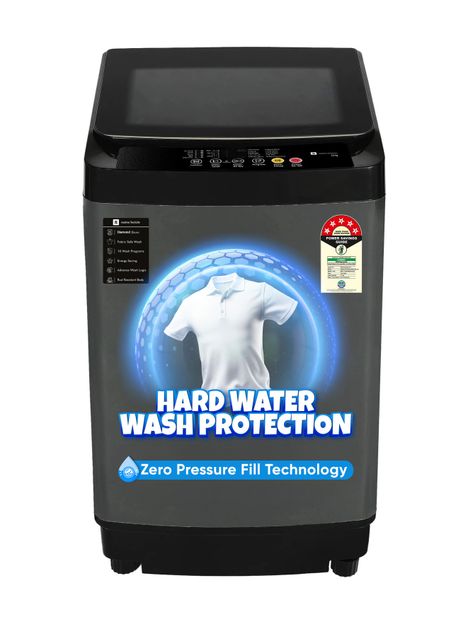 realme TechLife 7.5 kg with Hard Water Wash Protection & Zero Pressure Fill Fully Automatic Top Load Washing Machine Black, Grey(RMTL755NNNEGR)