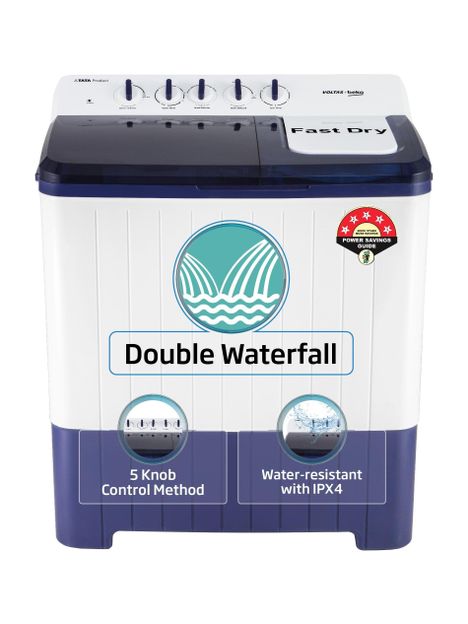 Voltas Beko 12 Kg Semi Automatic Top Load Washing Machine Blue, White(WTT120UPA/BL5KPTD)