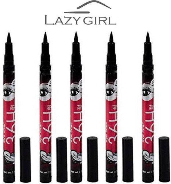 lazygirl waterproof liquid eye liner 36 hours stay pack of 5 -&hellip;