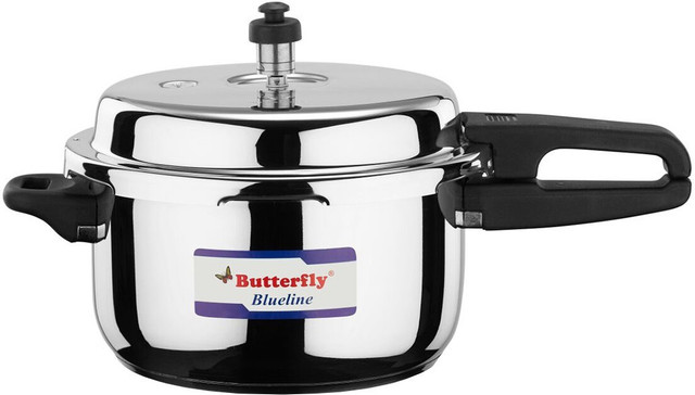 Butterfly Blue Line 5 L Outer Lid Induction Bottom Pressure Cooker(Stainless Steel)