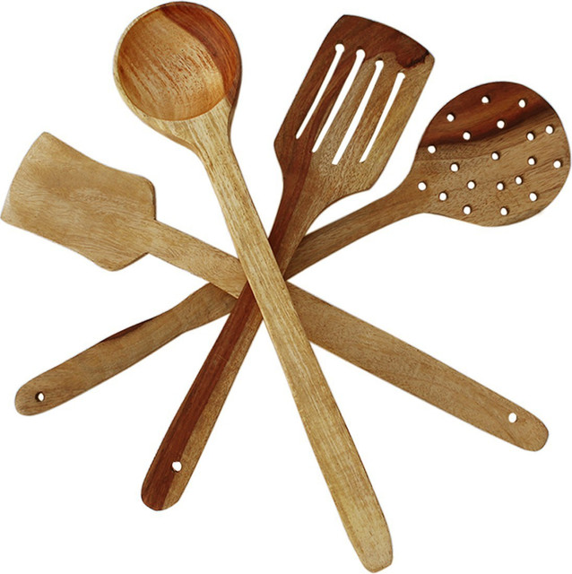 QUBIFT TUIO-9043 Wooden Spatula(Pack of 4)