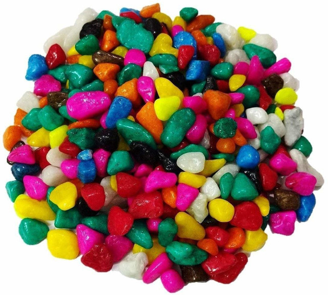 OPZET INDIA Garden/Plant/Home Decor (Mix Colour) Polished Asymmetrical Marble Pebbles(Multicolor 500 g)
