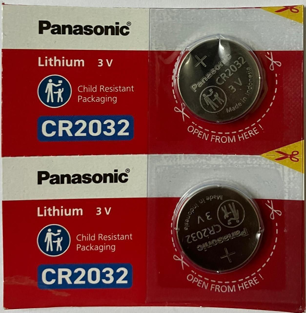 Panasonic CR2032 3V Coin cell Battery(Pack of 2)