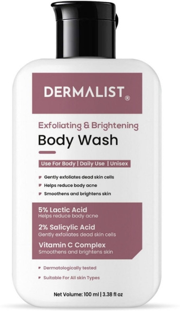 Dermalist Exfoliating Body Wash Lactic Acid & Salicylic Acid De-Tan Shower Gel&hellip;