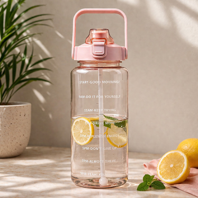 DFit Motivational Transparent leakproof BPA Free marker gym water bottle 2000 ml&hellip;
