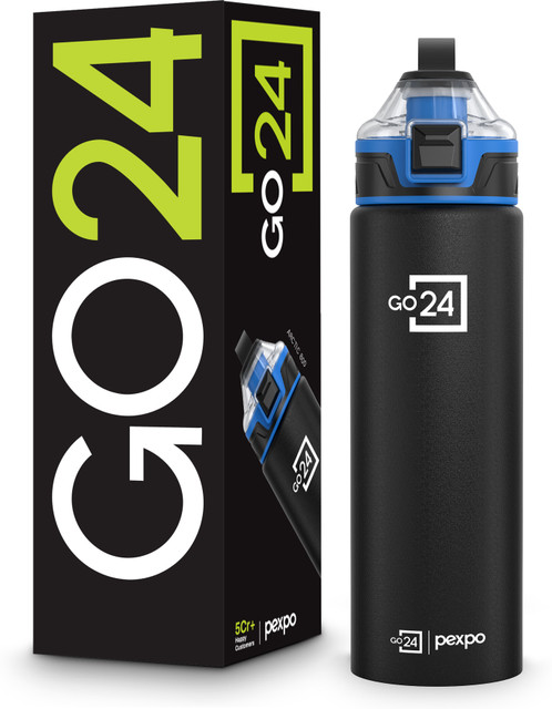 Go24 Arctic Stainless Steel Sports/Fridge Water Bottle with Flip Top Cap 800&hellip;