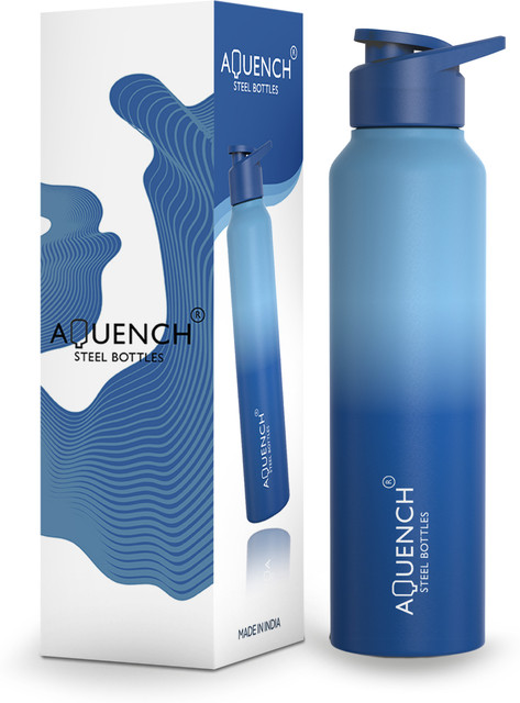 AQUENCH Lean 1 Litre Dual Color Stainless Steel Water Bottle for Travel|Sports|Gym|Yoga&hellip;