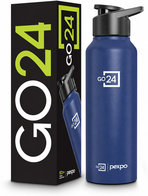 Go24 Sports and Hiking Stainless Water,Chromo-Xtreme 750 ml Stainless Steel Bottle(Pack of&hellip;