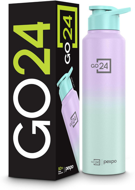 Go24 Stainless Steel Sport/Fridge/Gym/Home/School with Sipper Cap Craft Pro 750 ml Stainless&hellip;
