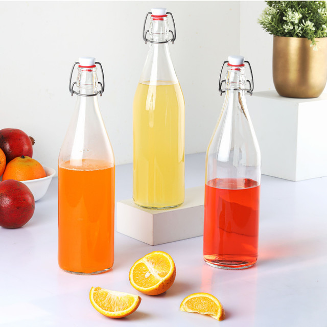 cello Aquaria Glass Water Bottle, 1000 ml Glass Bottle(Pack of 3, Clear)