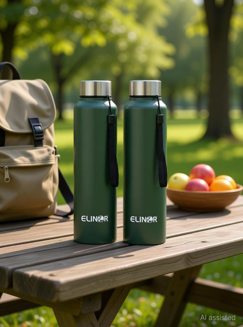 ELINOR NEW STEEL WATERBOTTLE IN GREEN COLOR WITH DORI CAP FOR ADULTS&hellip;