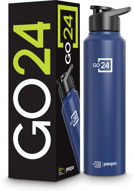 Go24 Sports and Hiking Stainless Steel Water Bottle, Chromo-Xtreme 950 ml Stainless&hellip;
