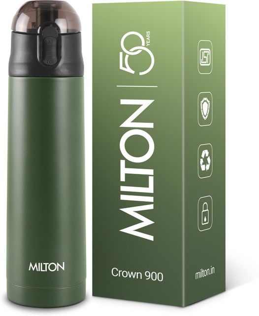 MILTON New Crown 900 Thermosteel Water Bottle, ISI Certified, 24 Hr Hot&hellip;