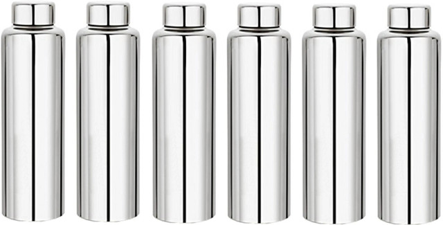 Plus Shine Water 6000 ml Steel Bottle(Pack of 6, Silver)