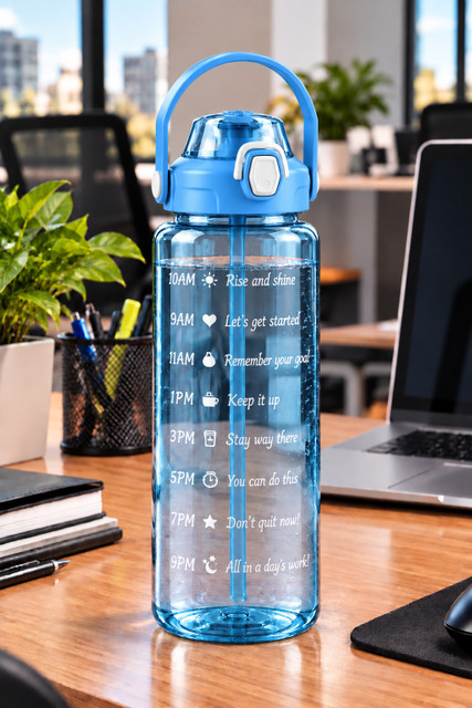 BELLERBIRD 2 Litre Motivational Water Bottle with Straw, Leakproof Wide Mouth BPA&hellip;