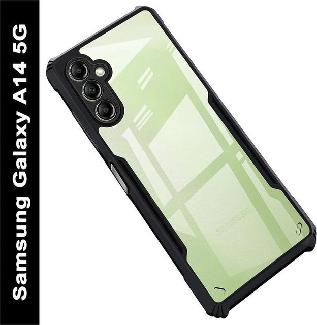 Micvir Back Cover for Samsung Galaxy A14 5G(Transparent, Black, Shock Proof, Polycarbonate,&hellip;