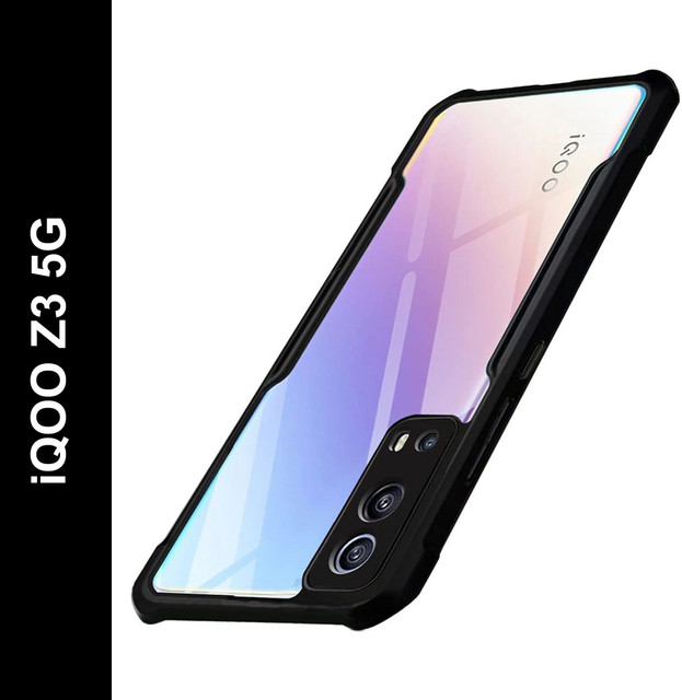 Micvir Back Cover for IQOO Z3 5G(Transparent, Black, Shock Proof, Polycarbonate, Pack&hellip;