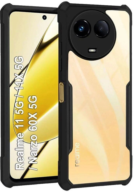 Micvir Back Cover for Realme 11 5G(Transparent, Black, Shock Proof, Polycarbonate, Pack&hellip;