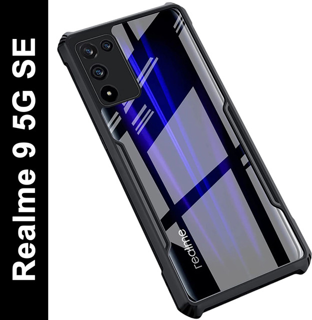 Micvir Back Cover for Realme 9 5G SE(Transparent, Black, Shock Proof, Polycarbonate,&hellip;