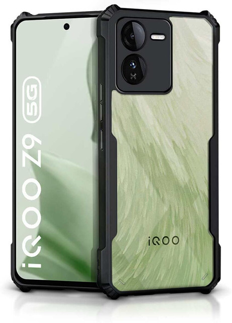 Micvir Back Cover for iQOO Z9 5G(Transparent, Black, Shock Proof, Polycarbonate, Pack&hellip;