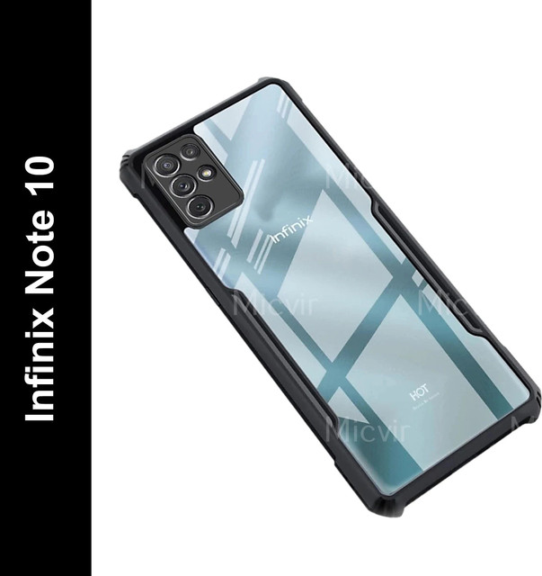 Micvir Back Cover for Infinix Note 10(Transparent, Black, Shock Proof, Polycarbonate, Pack&hellip;