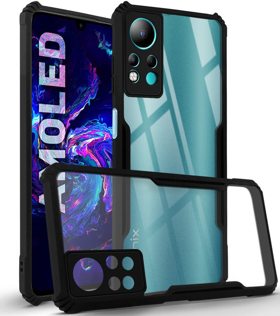 Micvir Back Cover for Infinix Note 12(Transparent, Black, Shock Proof, Polycarbonate, Pack&hellip;