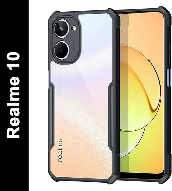 Micvir Back Cover for Realme 10(Transparent, Black, Shock Proof, Polycarbonate, Pack of:&hellip;