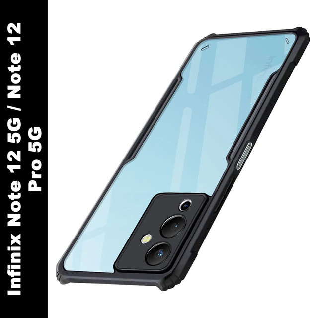 Micvir Back Cover for Infinix Note 12 Pro 5G(Transparent, Black, Shock Proof,&hellip;