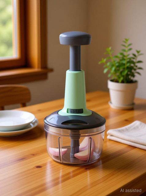 OFFYX Push Chopper Hand Press Chopper 650 ML with 3 Stainless Steel&hellip;