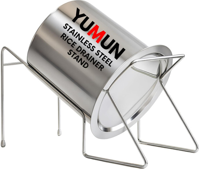 Yumun Handsfree Rice Pot Stand(Kitchen Drainer ) Strainer(Silver Pack of 1)