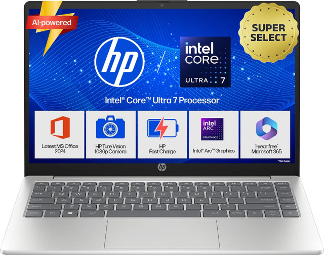 HP 14 AI PC Intel Core Ultra 7 155H - (16 GB/512&hellip;