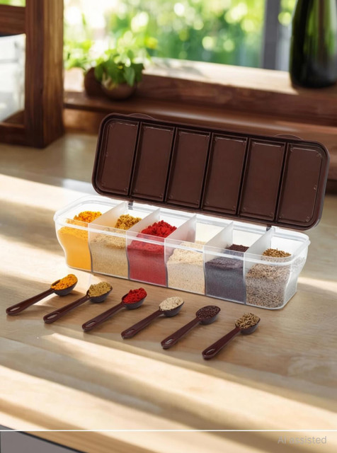 sampware Plastic Grocery Container - 1400 ml(Brown)
