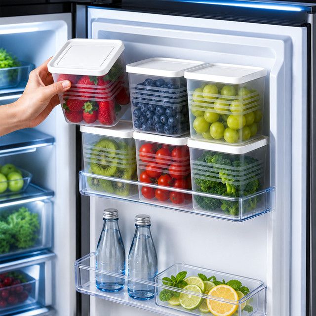 SWAPKART Plastic Fridge Container - 800 ml(Pack of 6, Transparent)