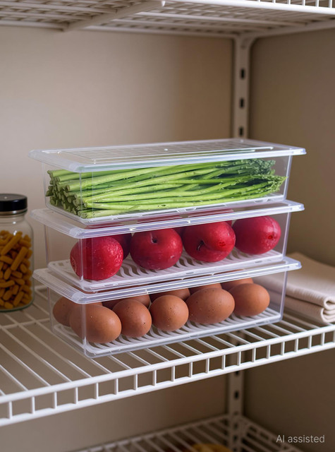 Finner Plastic Fridge Container - 1500 ml(Pack of 3, Clear)